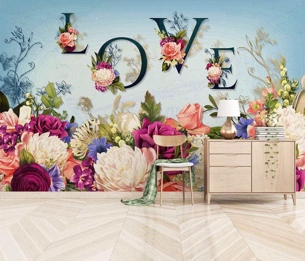 3D Love Blossoms WC057 Wall Murals Wallpaper AJ Wallpaper 2 