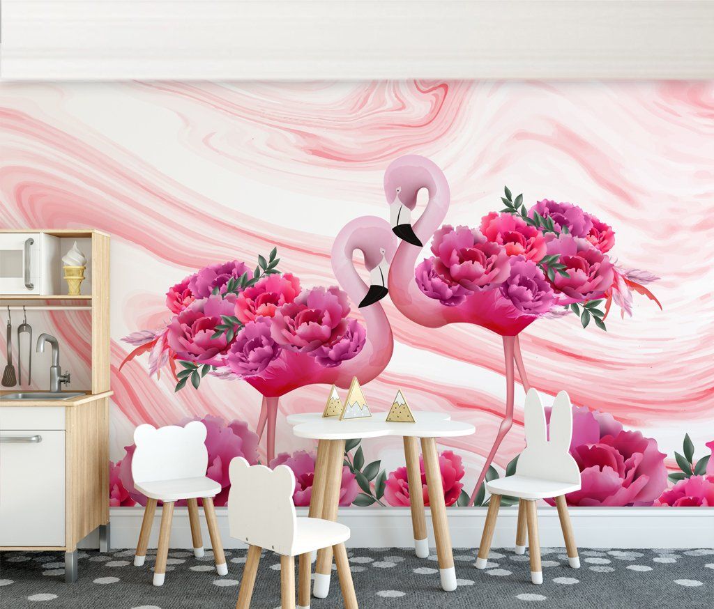 3D Pink Flamingo 353 Wall Murals Wallpaper AJ Wallpaper 2 