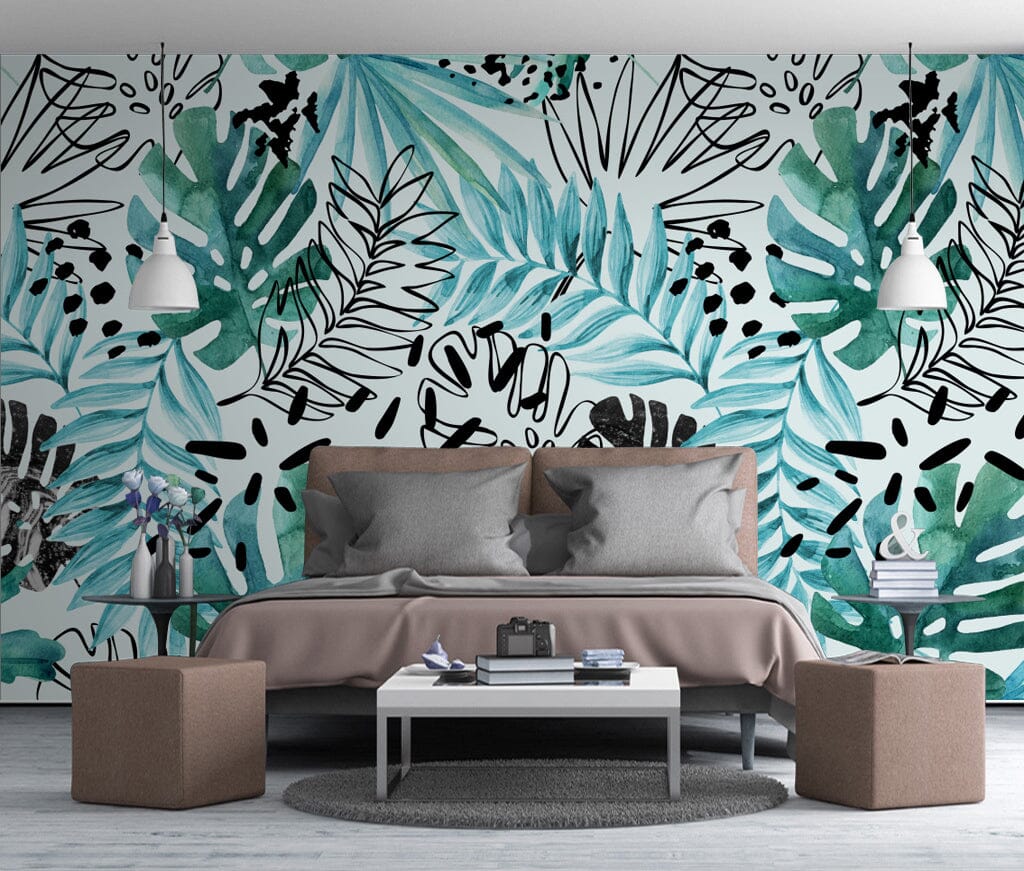 3D Painted Leaves WC032 Wall Murals Wallpaper AJ Wallpaper 2 