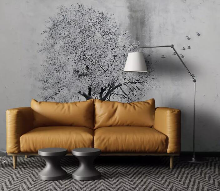 3D Gray Tree 505 Wall Murals Wallpaper AJ Wallpaper 2 