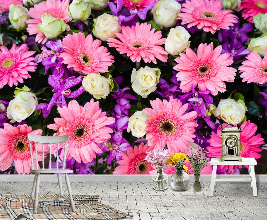3D Rose Chrysanthemum WC046 Wall Murals Wallpaper AJ Wallpaper 2 