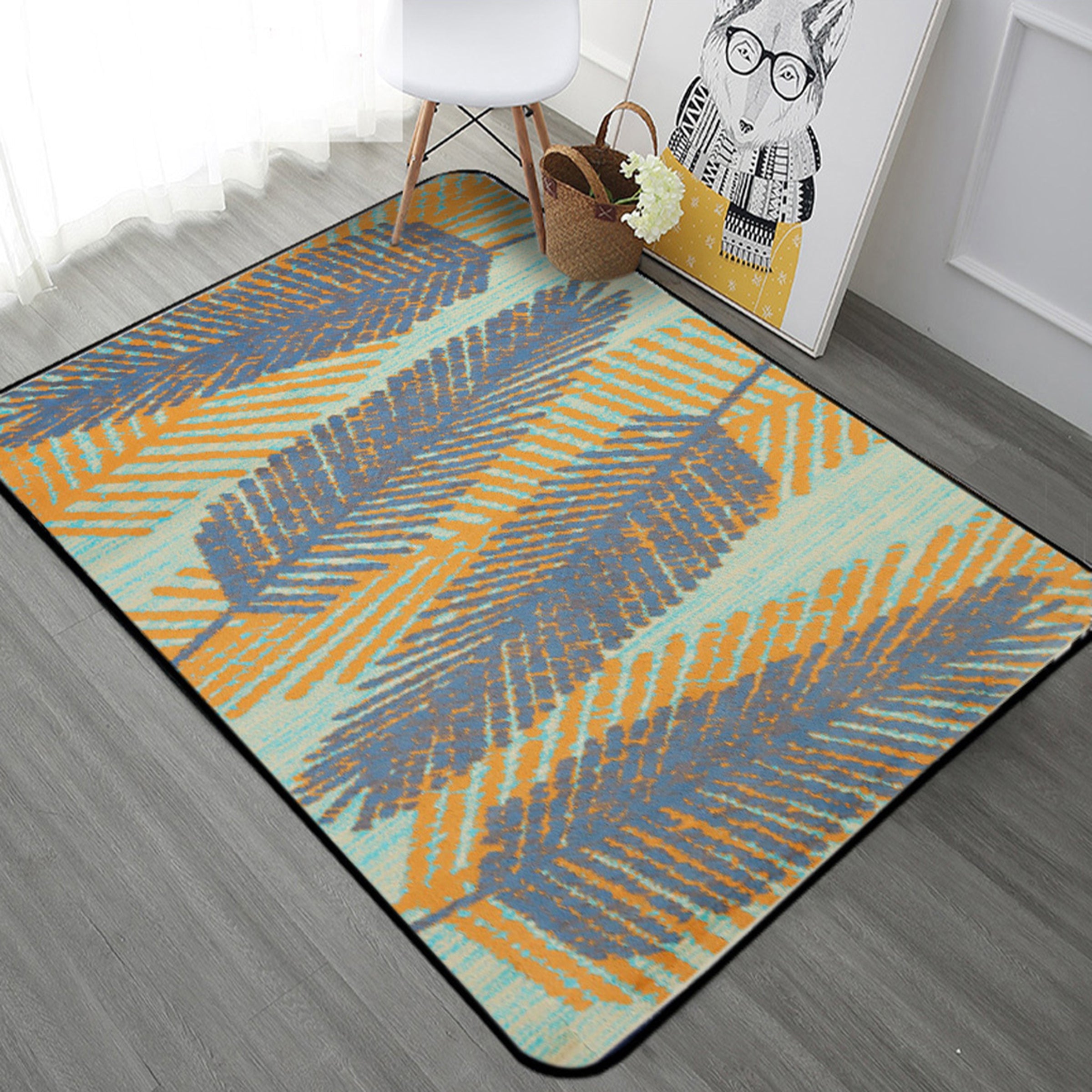 3D Colored Leaves WG011 Non Slip Rug Mat Mat AJ Creativity Home 