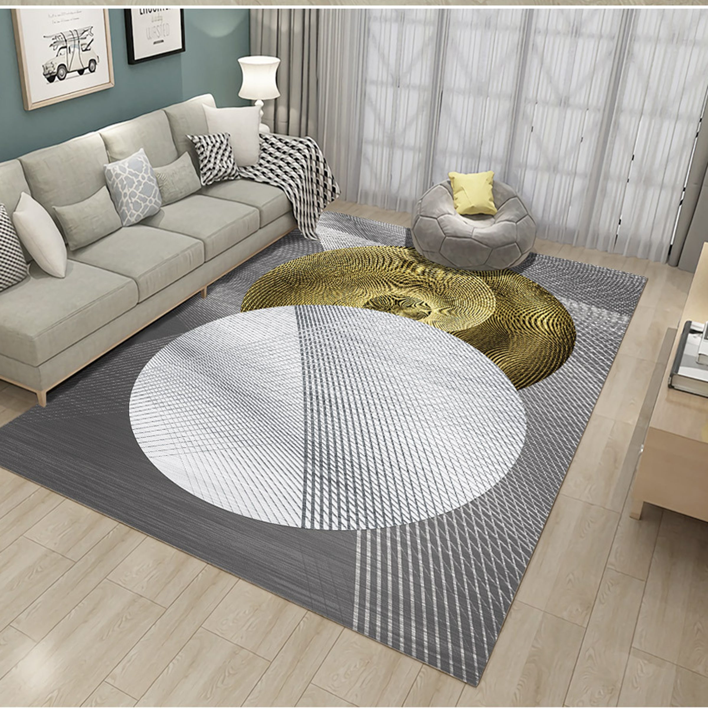 3D Light Round Shape WG408 Non Slip Rug Mat Mat AJ Creativity Home 