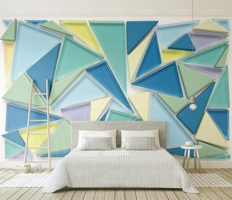 3D Colored Triangle WC122 Wall Murals