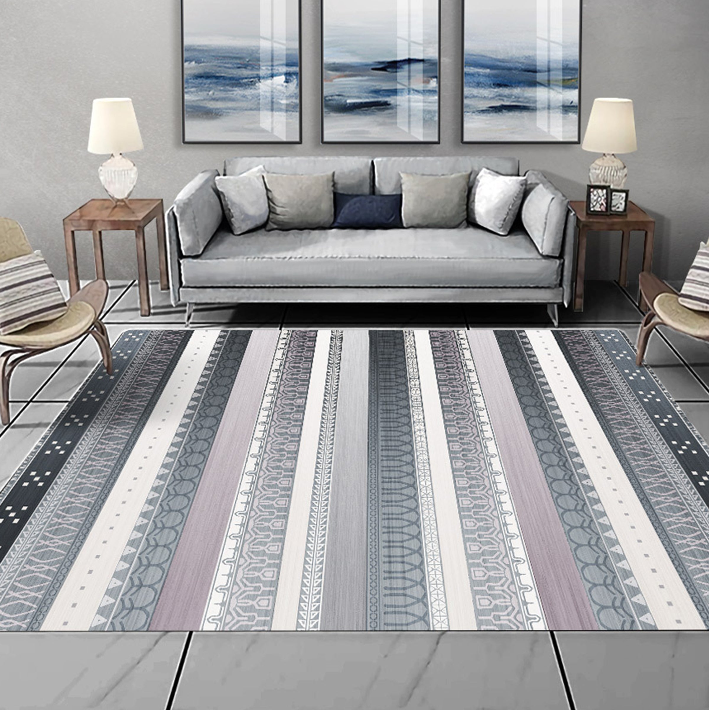 3D Modern Geometric Pattern WG404 Non Slip Rug Mat Mat AJ Creativity Home 