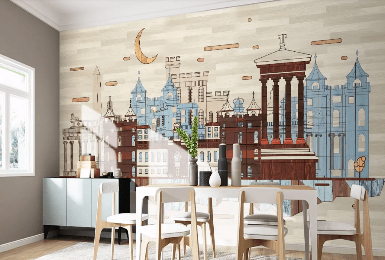 3D Graffiti City Moon 313 Wallpaper AJ Wallpaper 2 