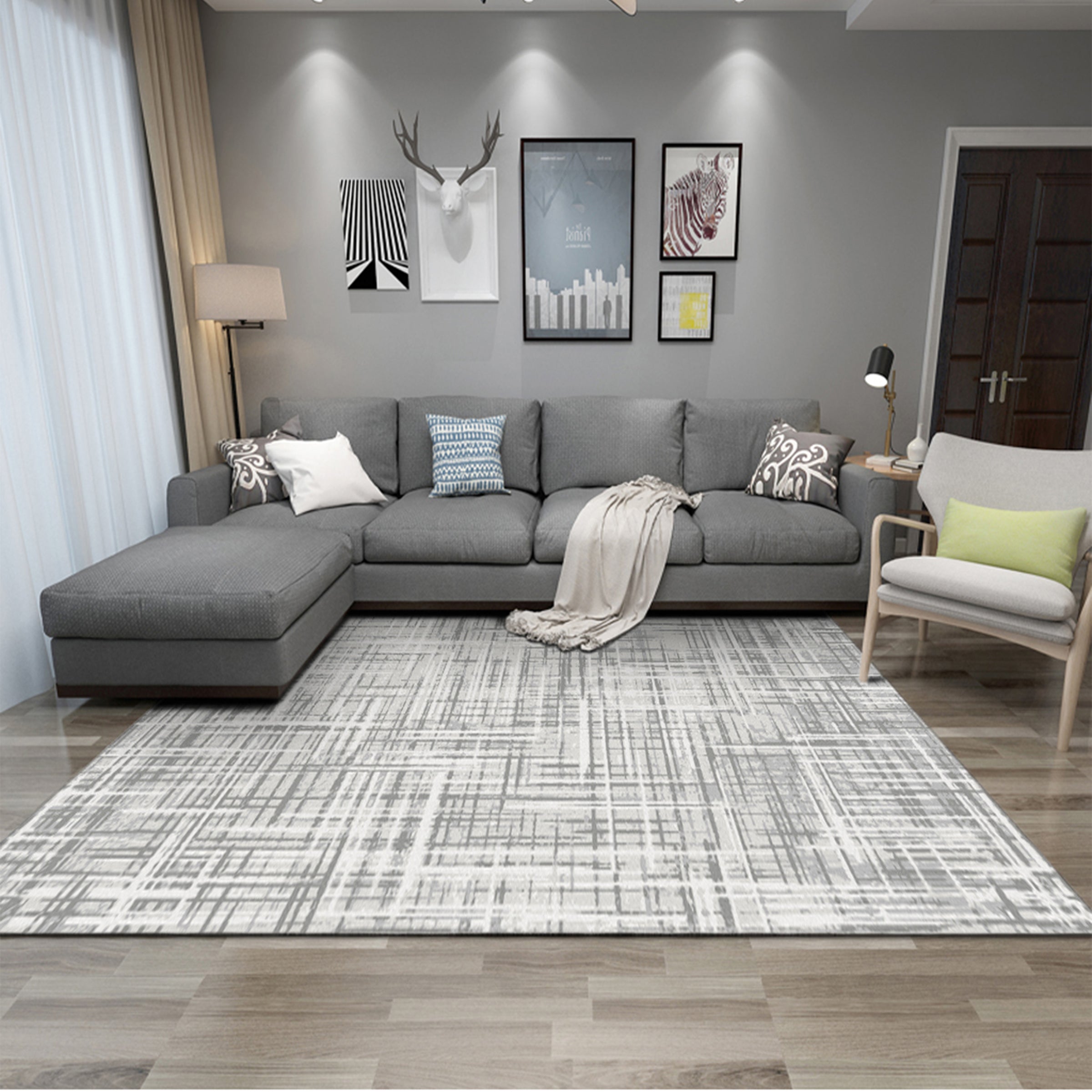 3D Light Green Stripes WG086 Non Slip Rug Mat Mat AJ Creativity Home 