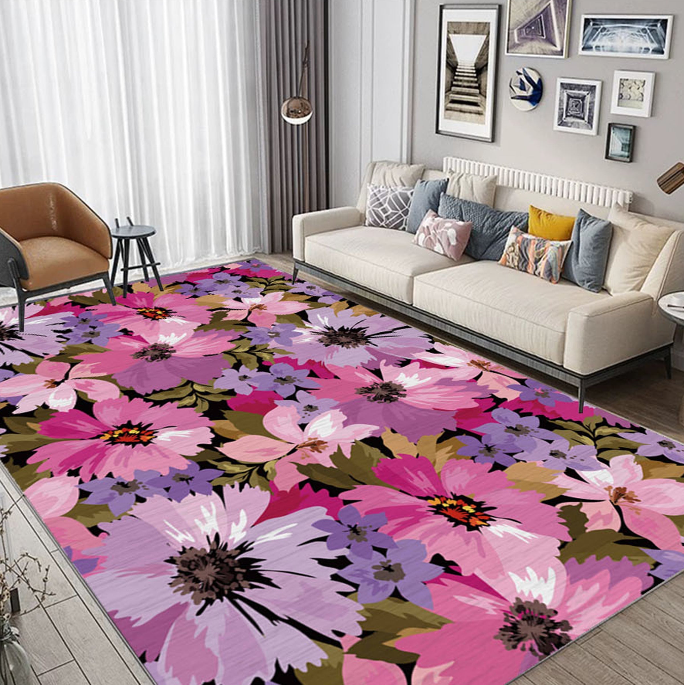 3D Flower Cluster WG519 Non Slip Rug Mat Mat AJ Creativity Home 