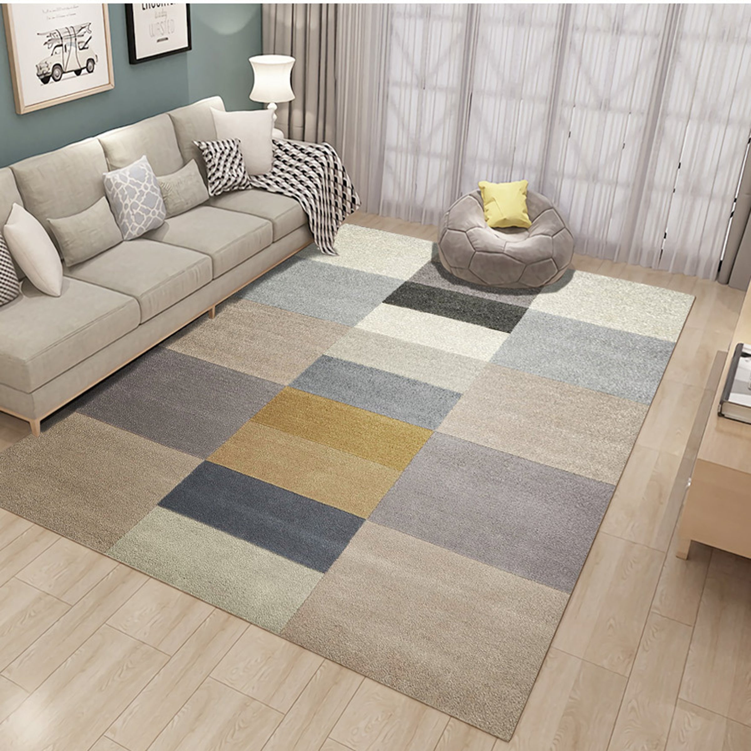 3D Colored Square WG033 Non Slip Rug Mat Mat AJ Creativity Home 