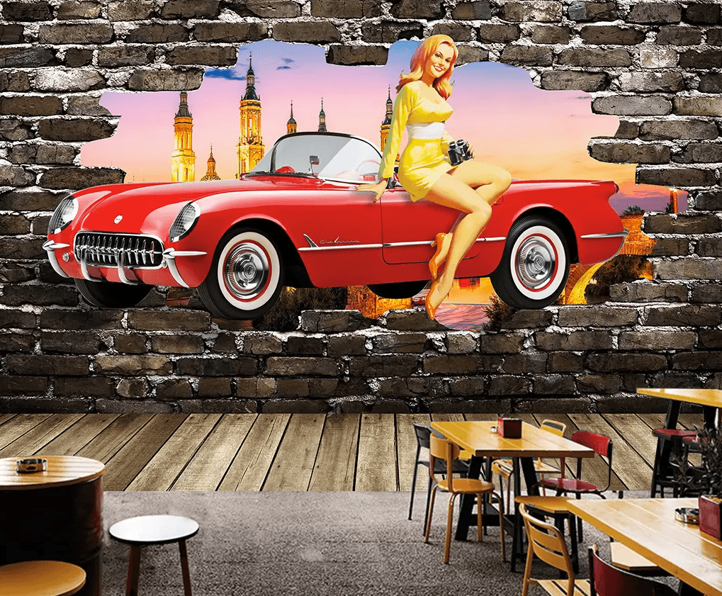 3D Mould Red Car 433 Wallpaper AJ Wallpaper 2 