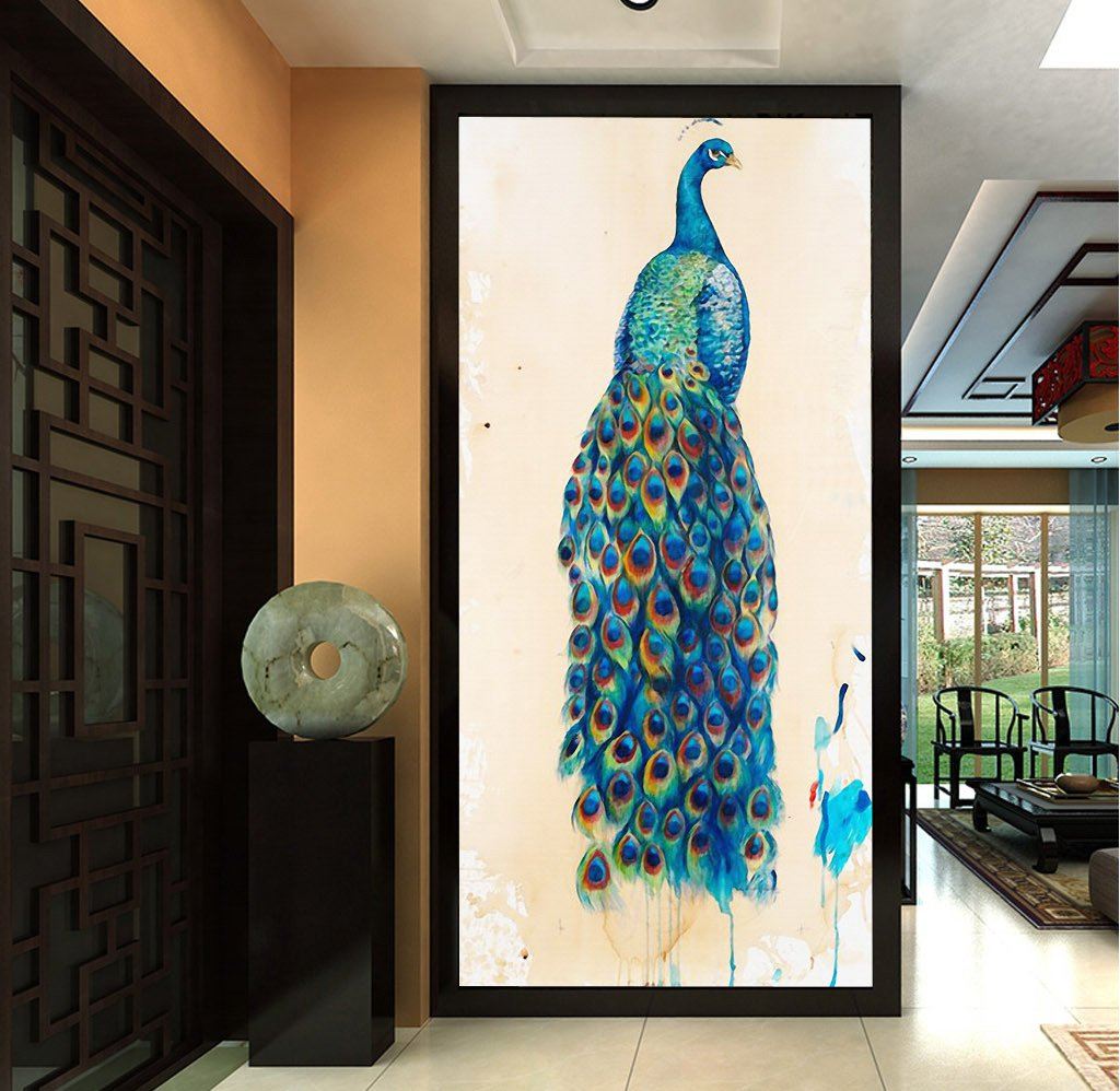 3D Peacock Tail 563 Wall Murals Wallpaper AJ Wallpaper 2 