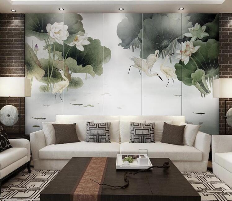 3D Lotus Flower WC149 Wall Murals Wallpaper AJ Wallpaper 2 
