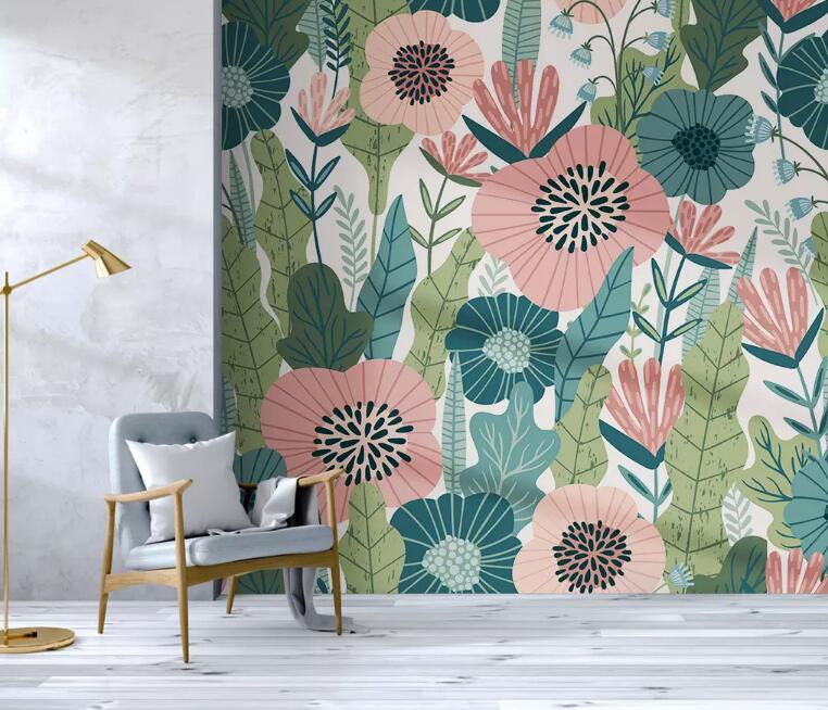 3D Colored Flowers 1373 Wall Murals Wallpaper AJ Wallpaper 2 