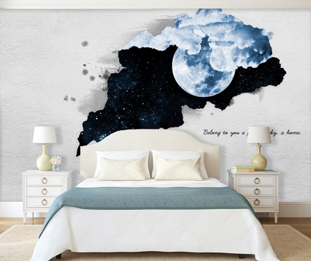 3D Moon 323 Wall Murals Wallpaper AJ Wallpaper 2 