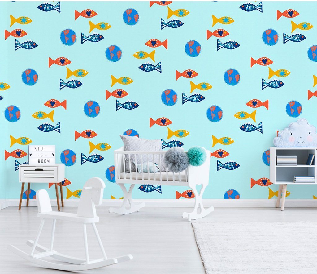 3D Fish School 693 Wall Murals Wallpaper AJ Wallpaper 2 