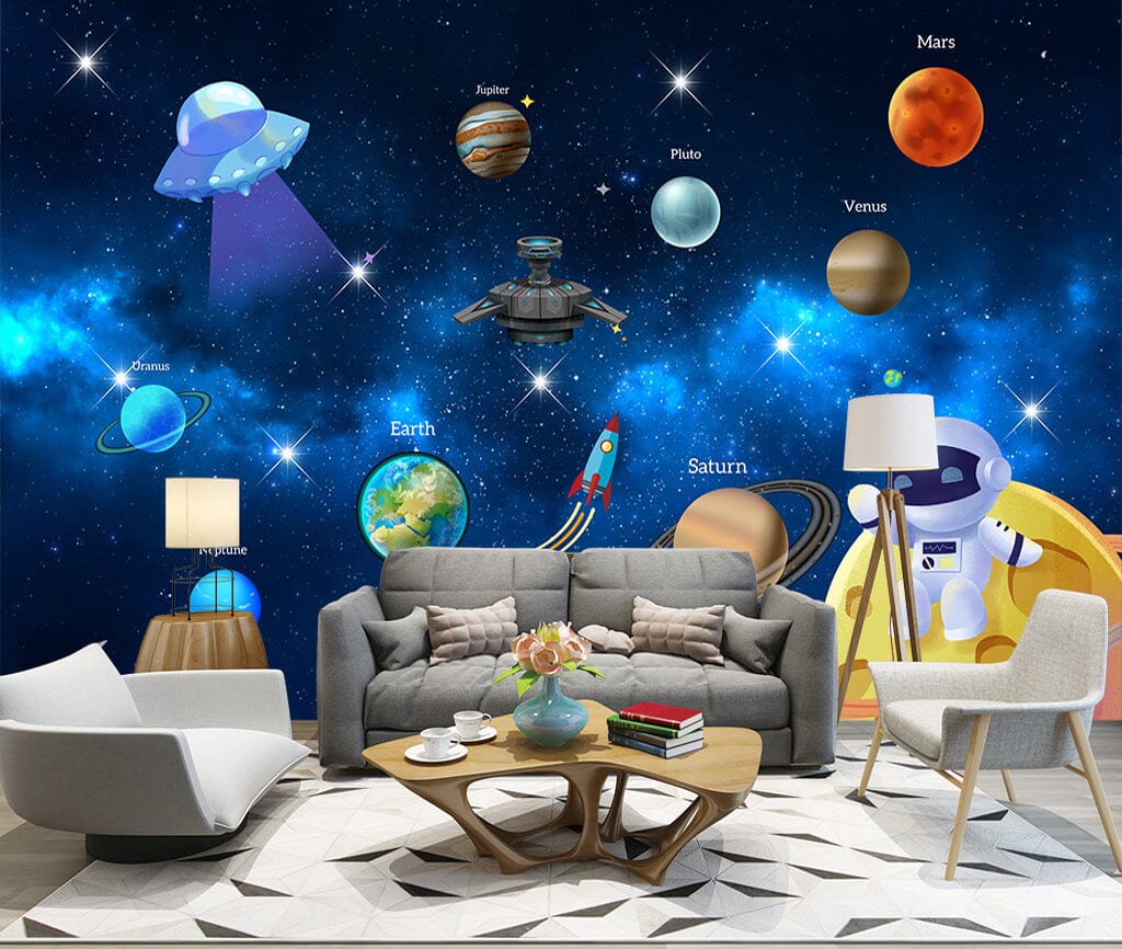 3D Planet Astronaut WC080 Wall Murals Wallpaper AJ Wallpaper 2 