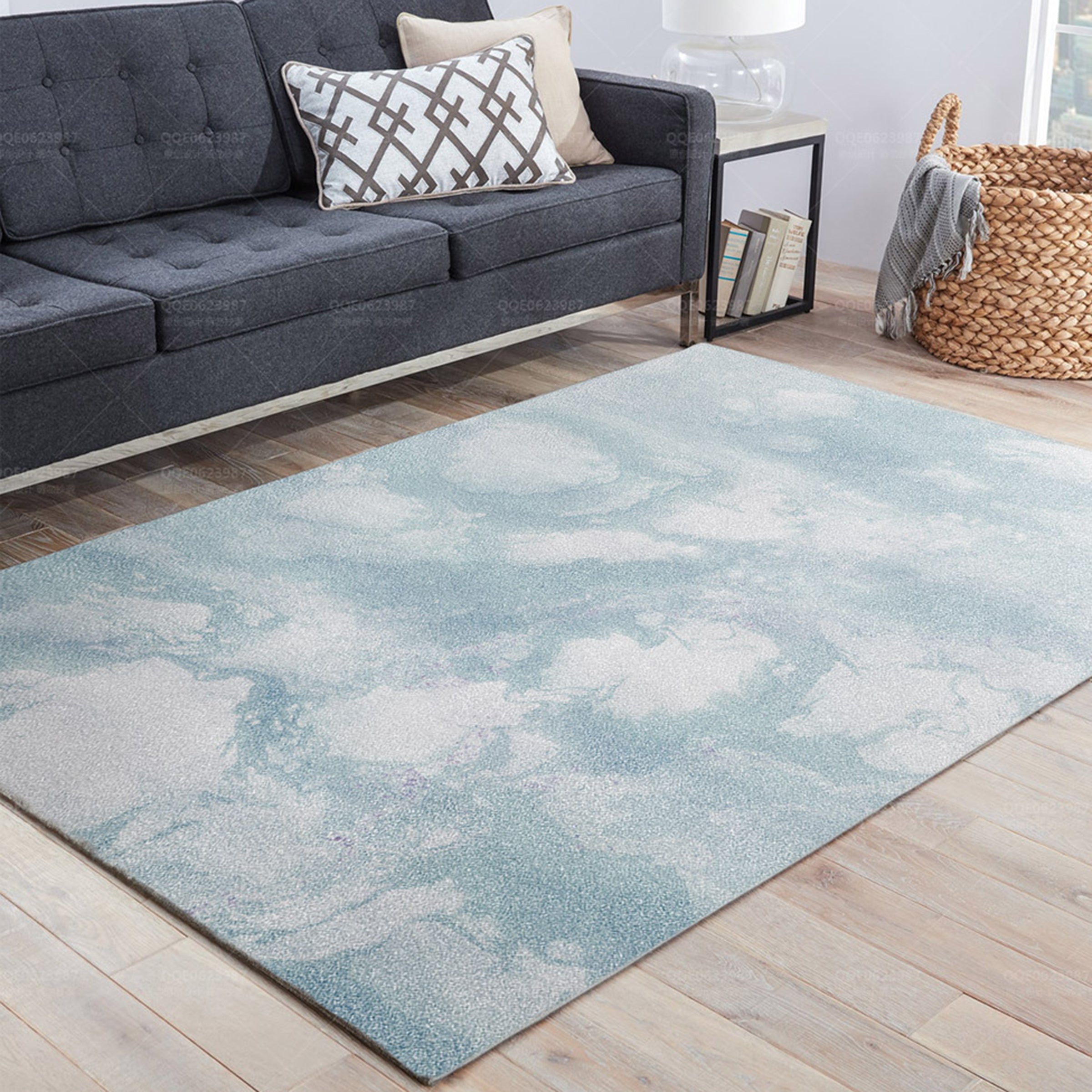 3D Light Blue Pattern WG237 Non Slip Rug Mat Mat AJ Creativity Home 