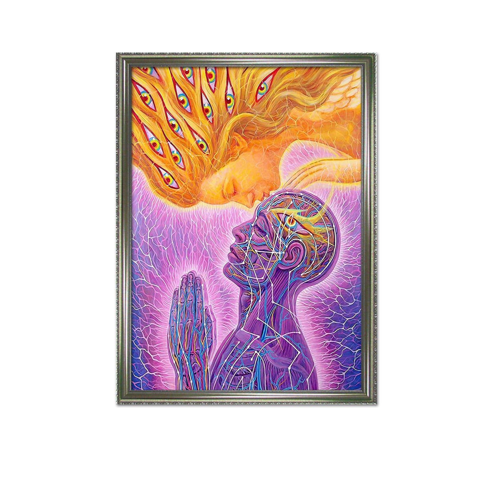 3D Kiss The Forehead 135 Fake Framed Print Painting Wallpaper AJ Creativity Home 