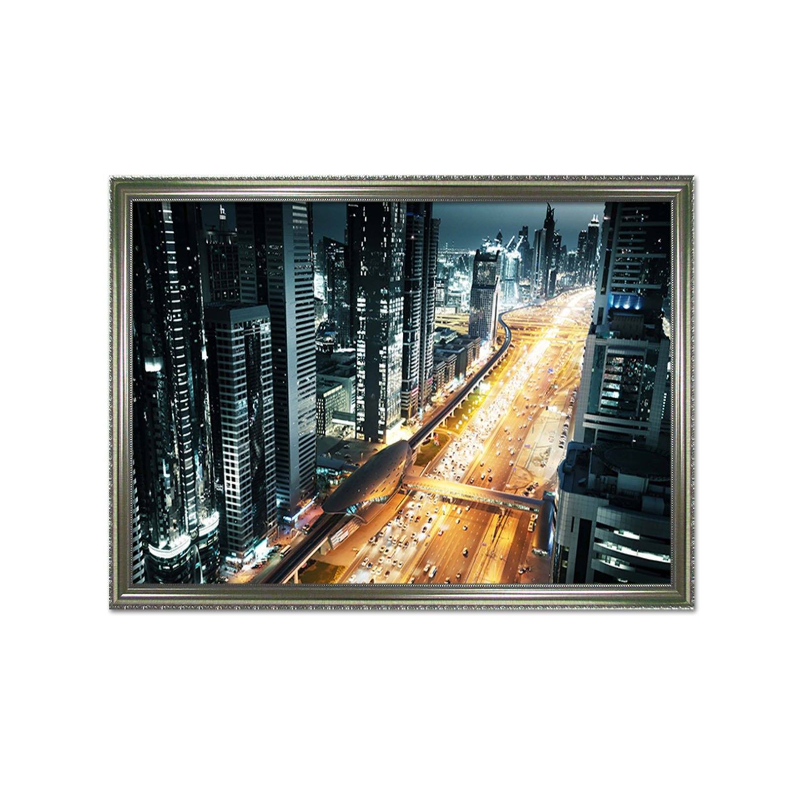 3D Night Sedan 051 Fake Framed Print Painting Wallpaper AJ Creativity Home 