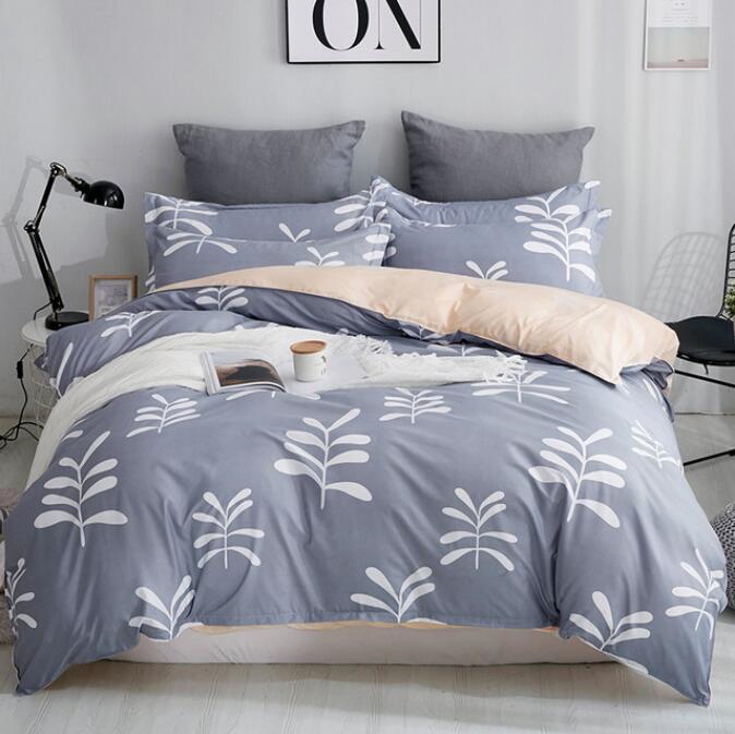 3D Gray Background Leaf 12082 Bed Pillowcases Quilt