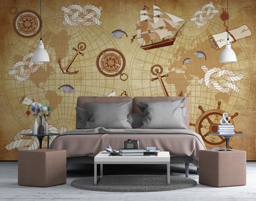 3D Sailing Gear WC008 Wall Murals Wallpaper AJ Wallpaper 2 