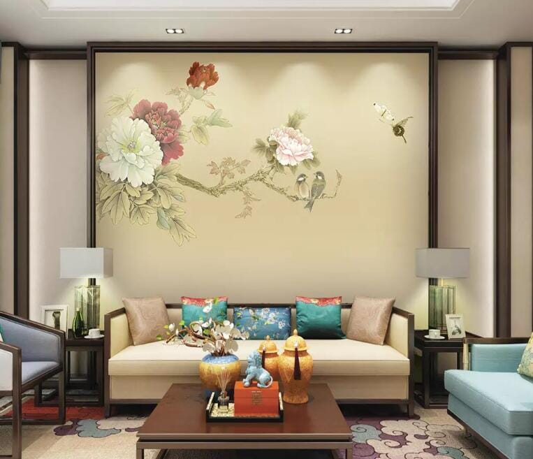 3D Flower Bird 1486 Wall Murals Wallpaper AJ Wallpaper 2 