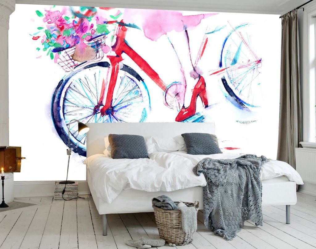 3D Painted Bicycle 130 Wall Murals Wallpaper AJ Wallpaper 2 