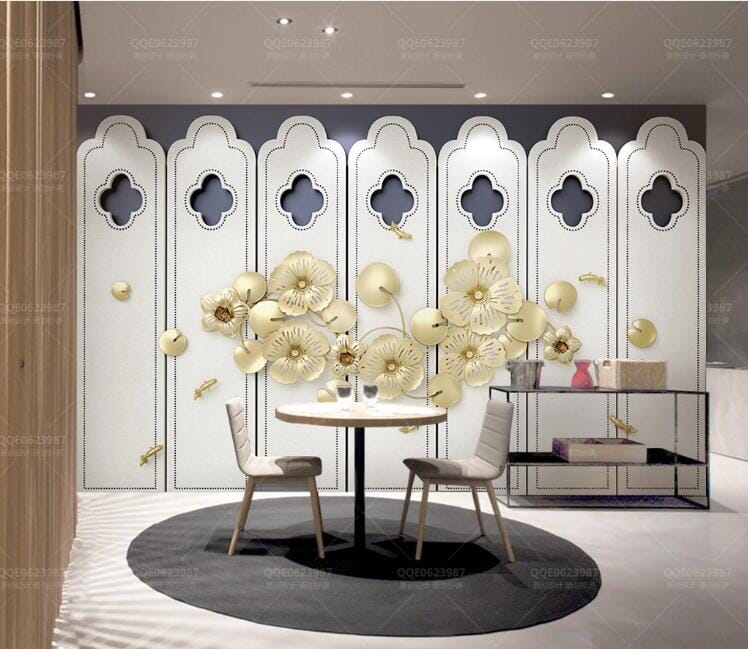 3D Gold Pattern WC180 Wall Murals Wallpaper AJ Wallpaper 2 