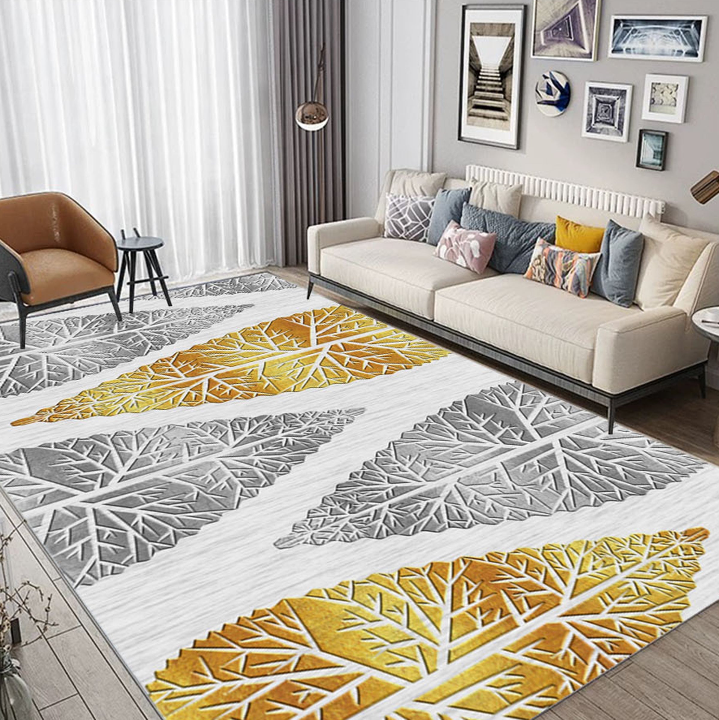 3D Colored Leaves WG505 Non Slip Rug Mat Mat AJ Creativity Home 