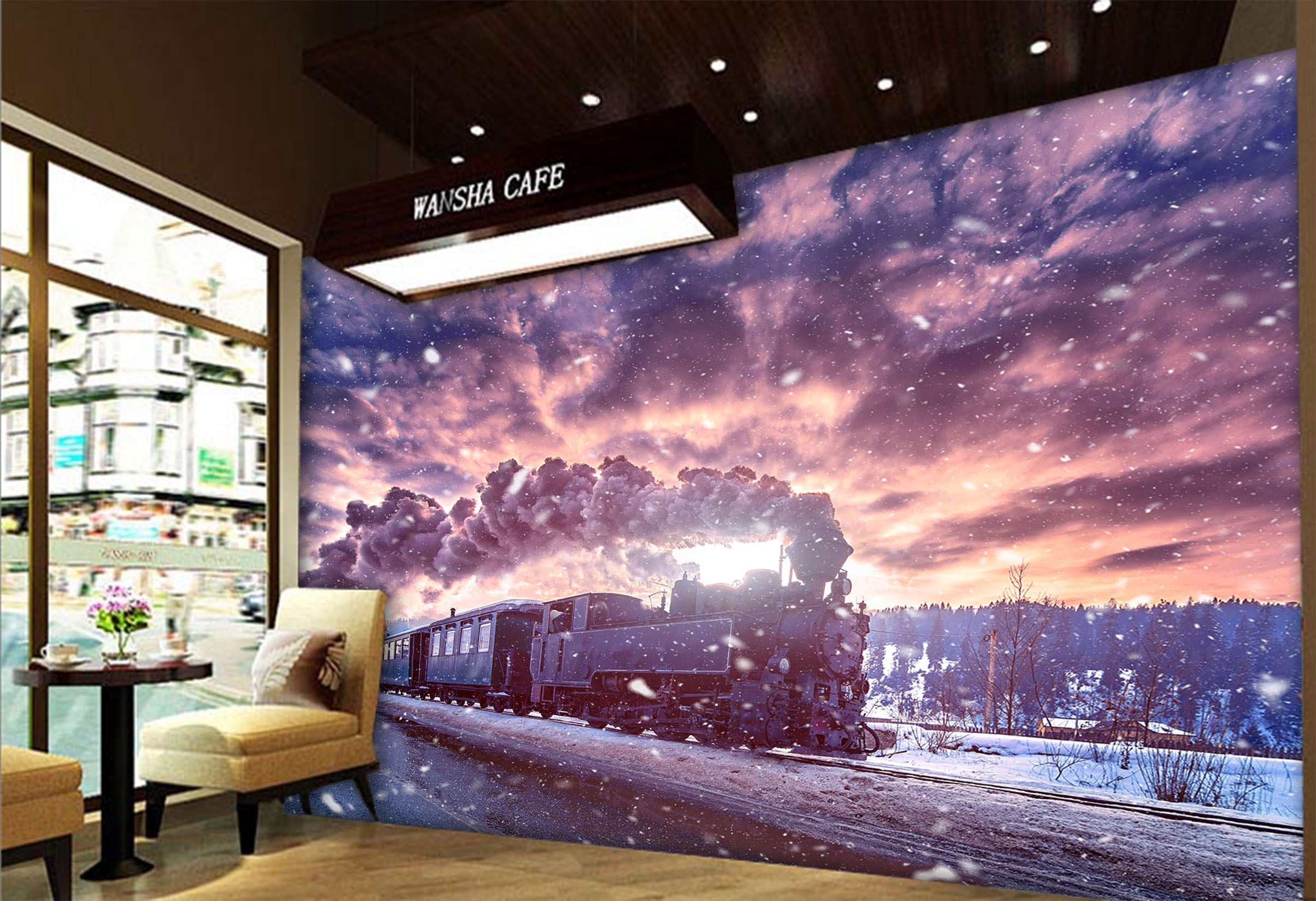 3D Vintage Train Smoke 368 Vehicle Wall Murals