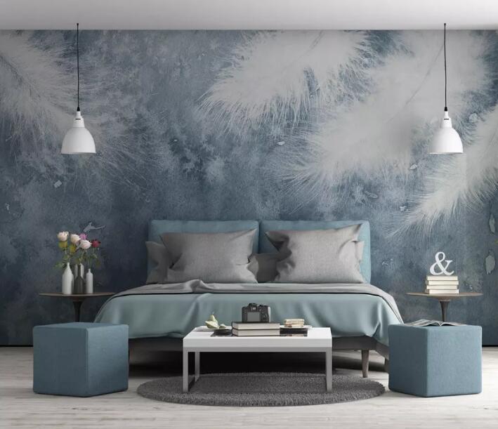 3D White Feather 309 Wall Murals Wallpaper AJ Wallpaper 2 