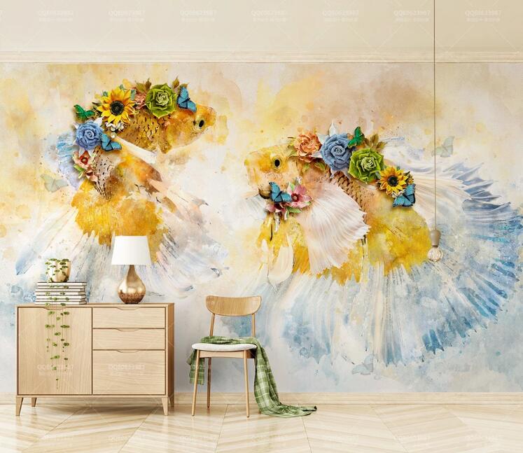 3D Colored Garland WC199 Wall Murals