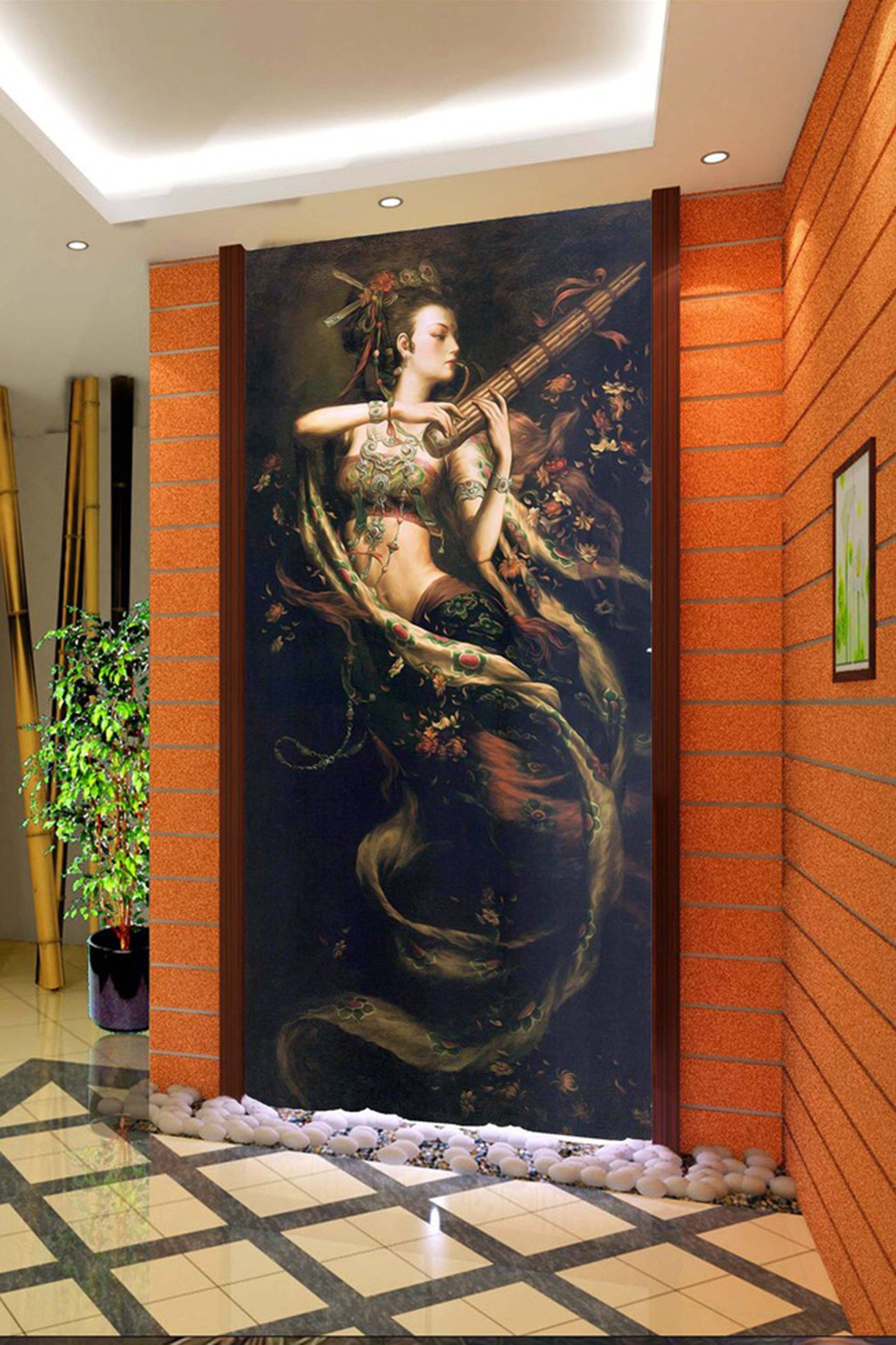 3D Beauty Playing The Flute 42 Wall Murals Wallpaper AJ Wallpaper 2 