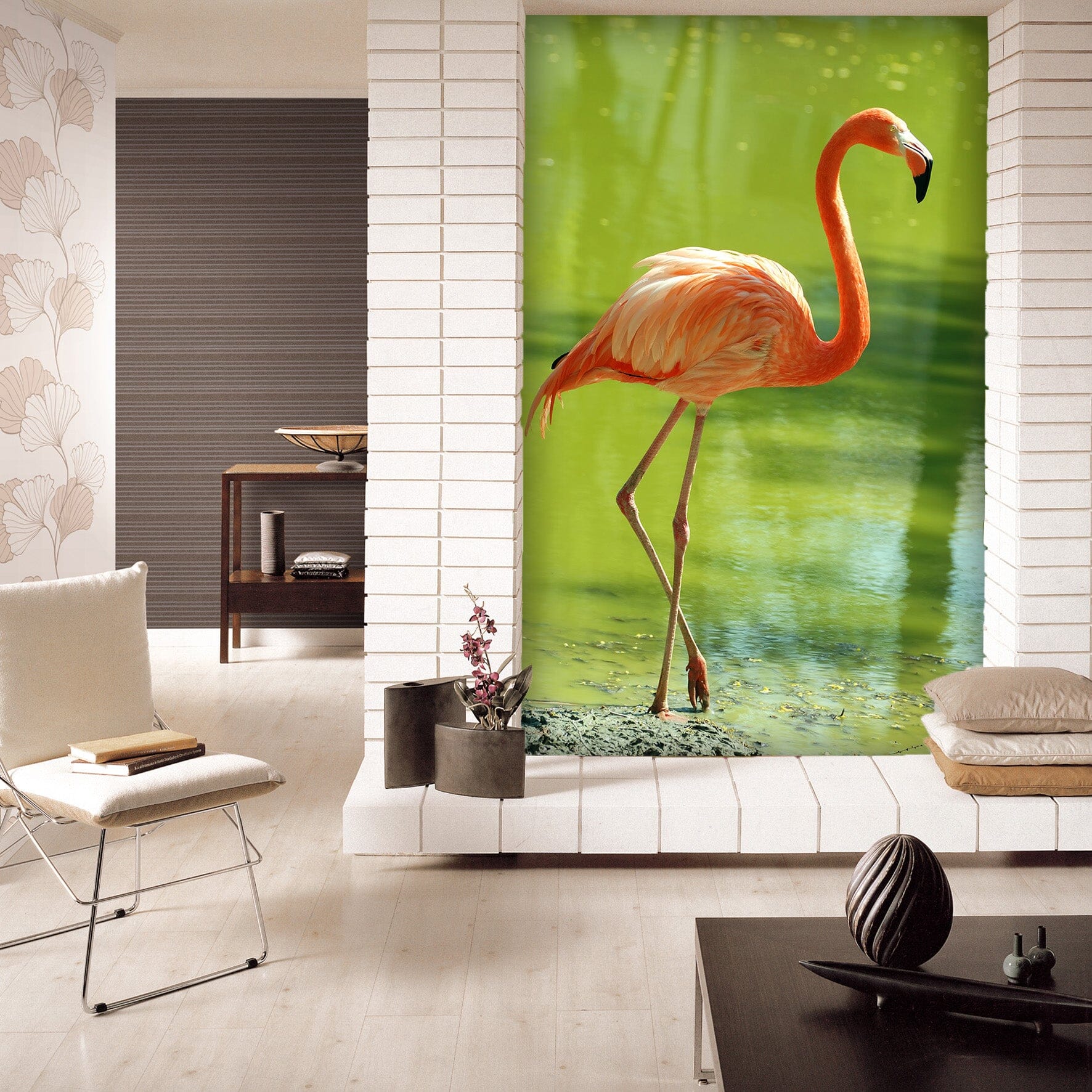 3D Flamingo River 121 Wall Murals Wallpaper AJ Wallpaper 2 