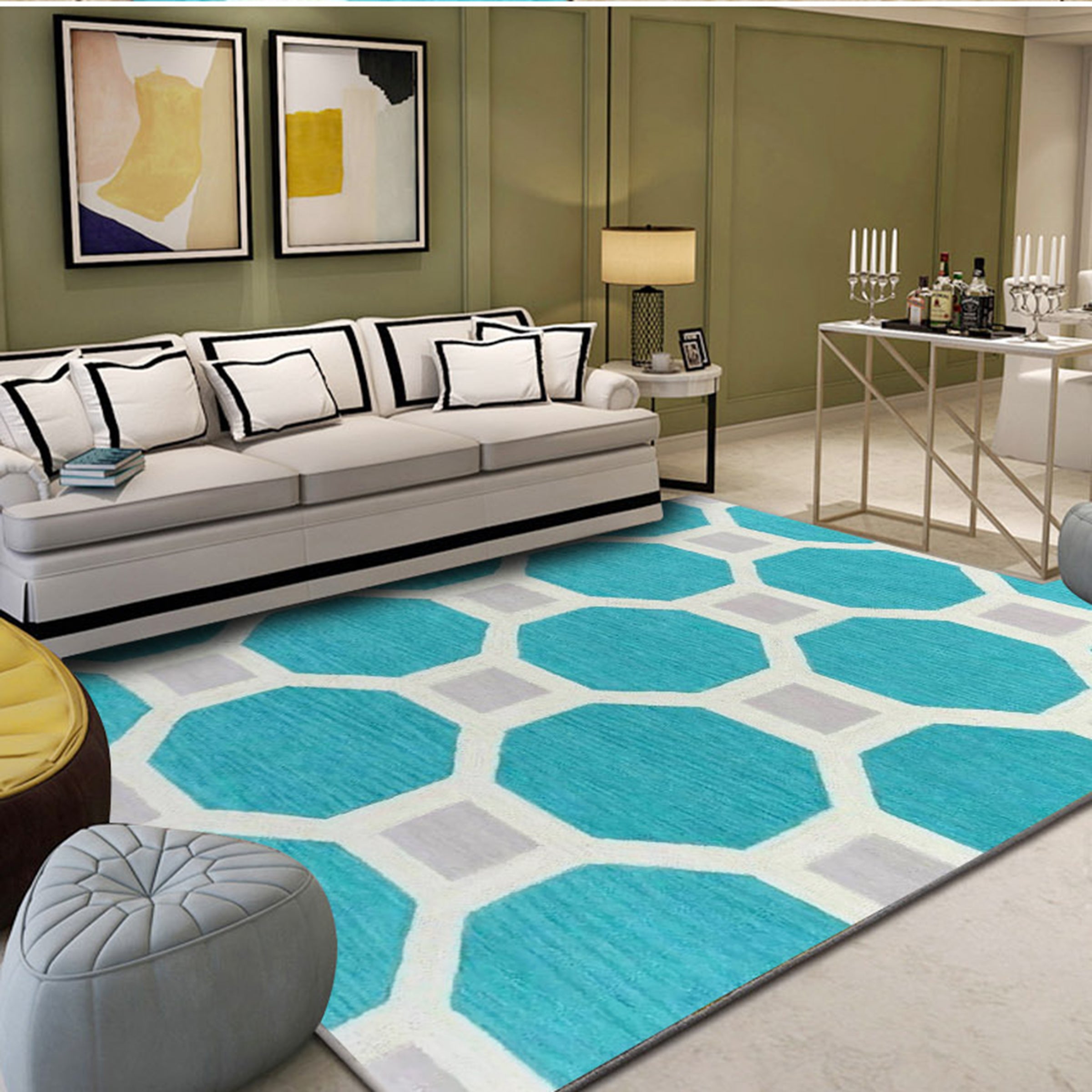 3D Colored Geometric Pattern WG554 Non Slip Rug Mat Mat AJ Creativity Home 