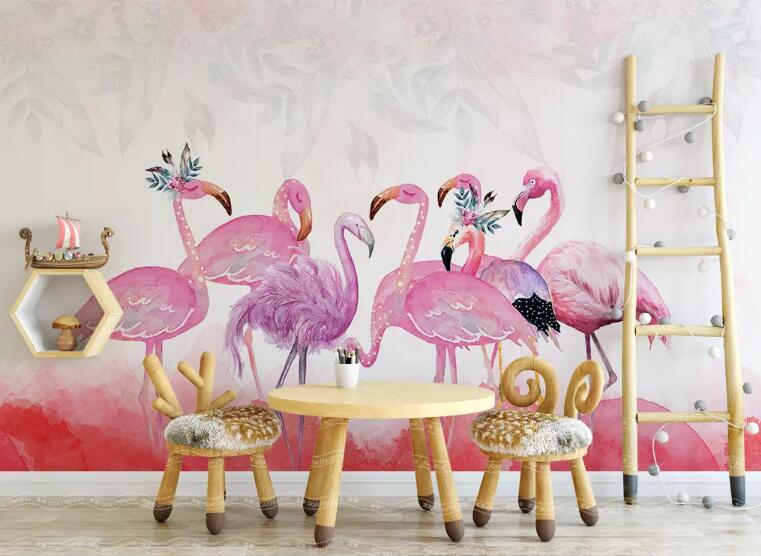 3D Pink Flamingo 1473 Wall Murals Wallpaper AJ Wallpaper 2 