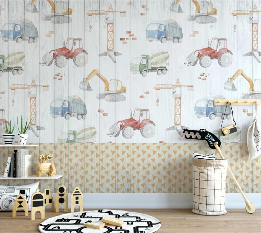 3D Cartoon Tractor WC2643 Wall Murals