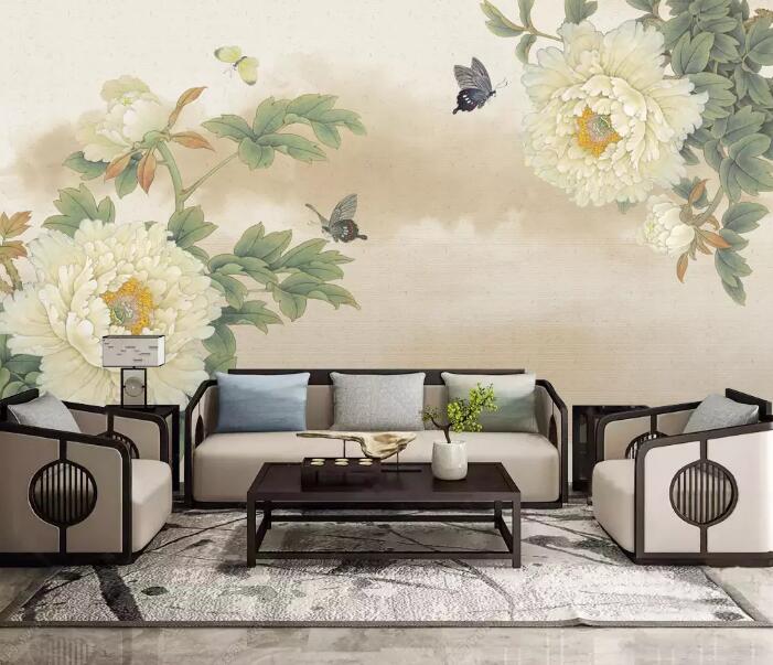 3D White Flowers 852 Wall Murals Wallpaper AJ Wallpaper 2 