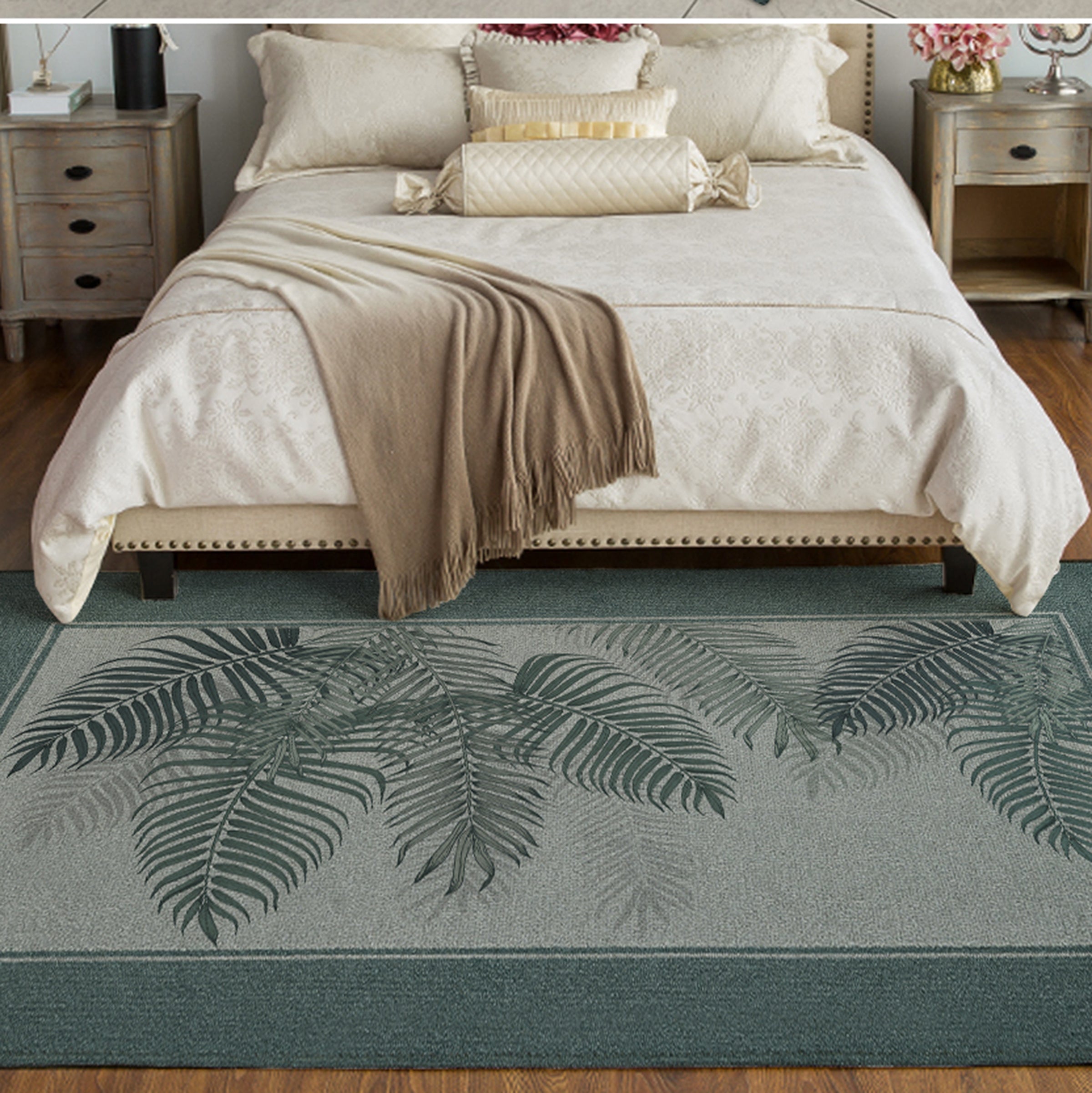 3D Green Leaves WG463 Non Slip Rug Mat Mat AJ Creativity Home 