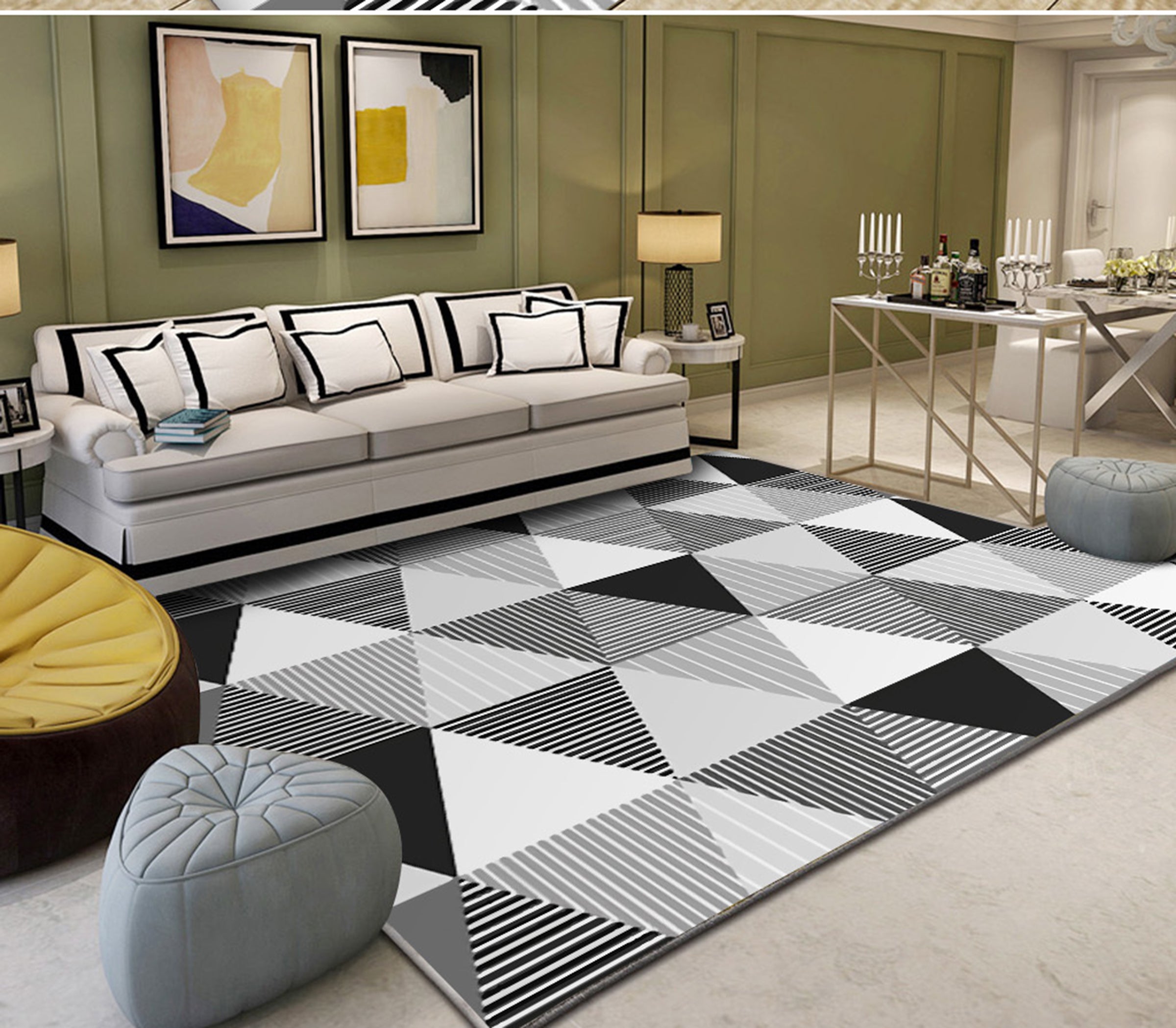 3D Colored Geometric Pattern WG549 Non Slip Rug Mat Mat AJ Creativity Home 