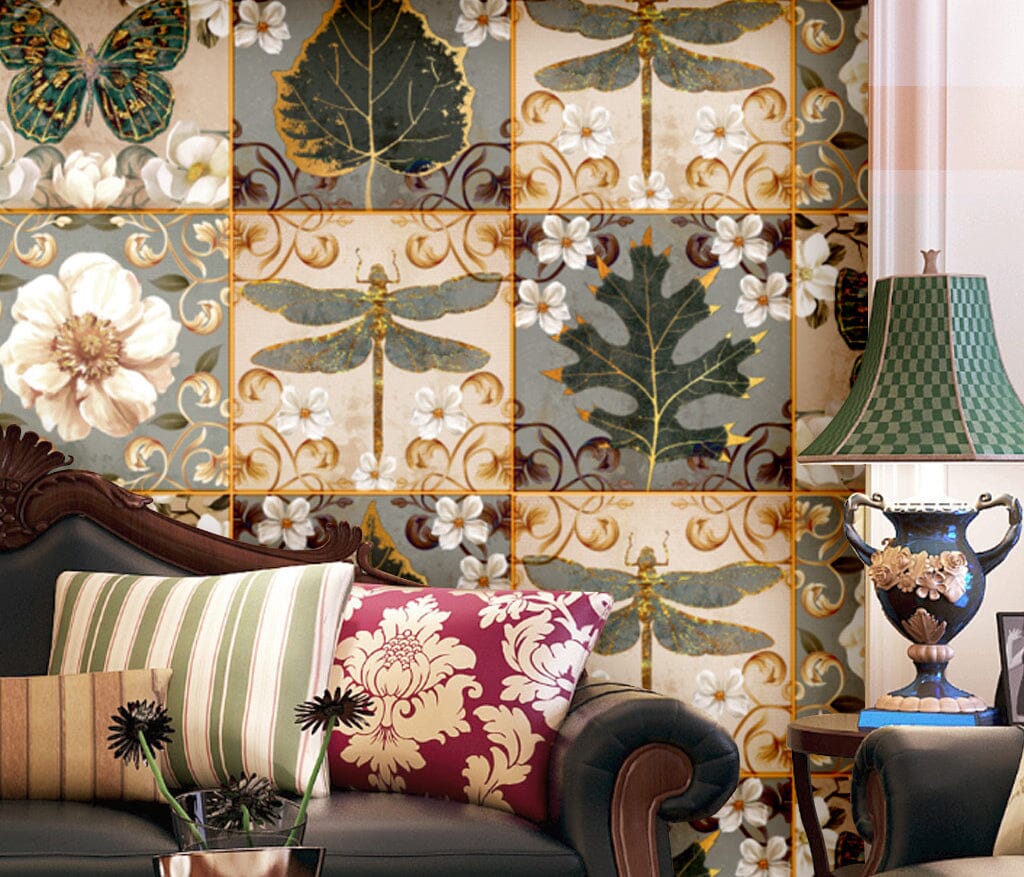 3D Vintage Flowers WC088 Wall Murals Wallpaper AJ Wallpaper 2 