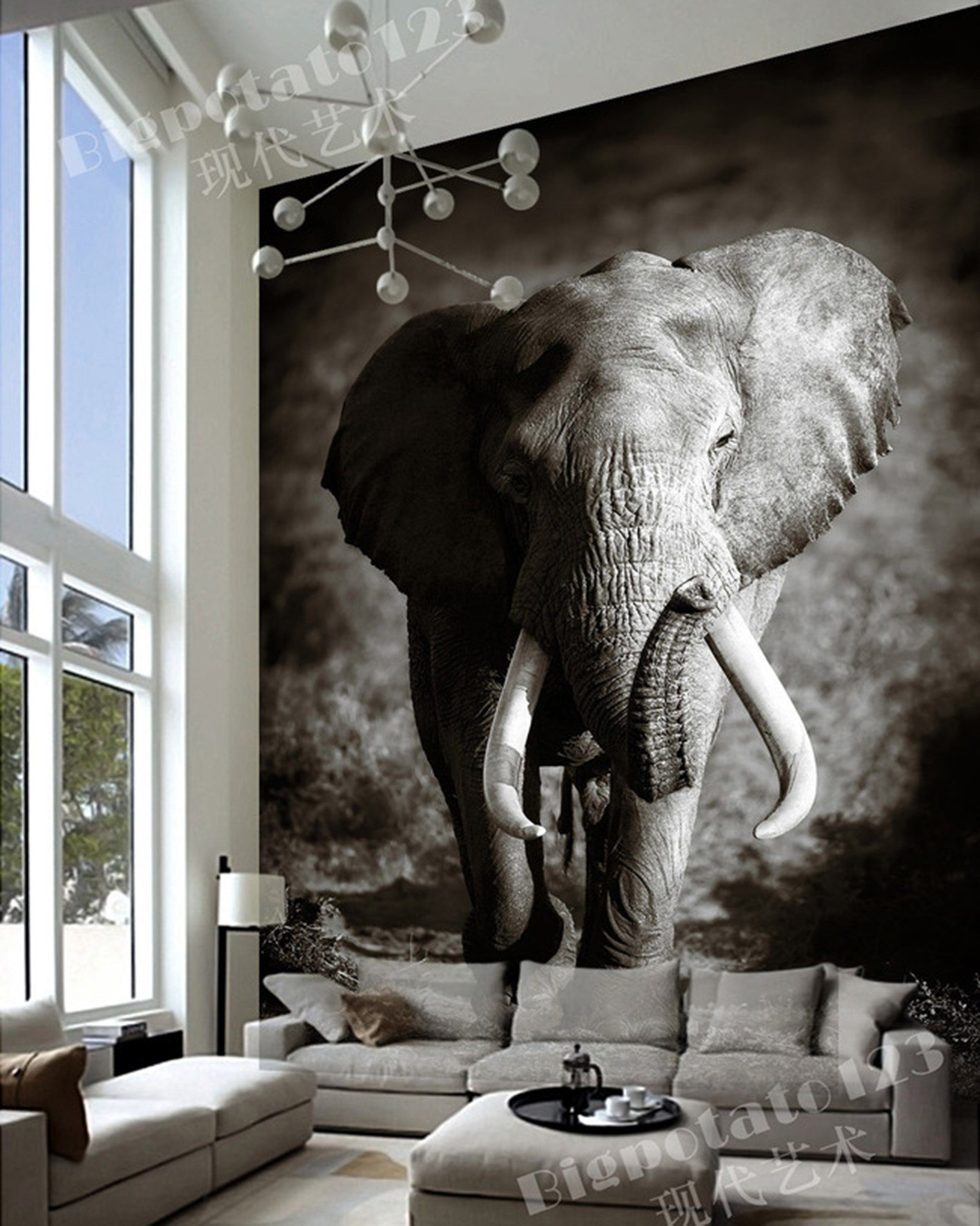 3D Elephant 371 Wall Murals Wallpaper AJ Wallpaper 2 