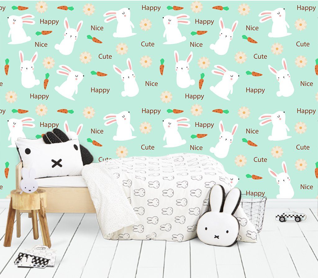 3D Cute Rabbit 815 Wall Murals Wallpaper AJ Wallpaper 2 