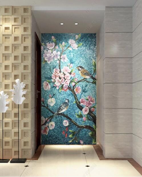 3D Bird Flowers WC284 Wall Murals Wallpaper AJ Wallpaper 2 