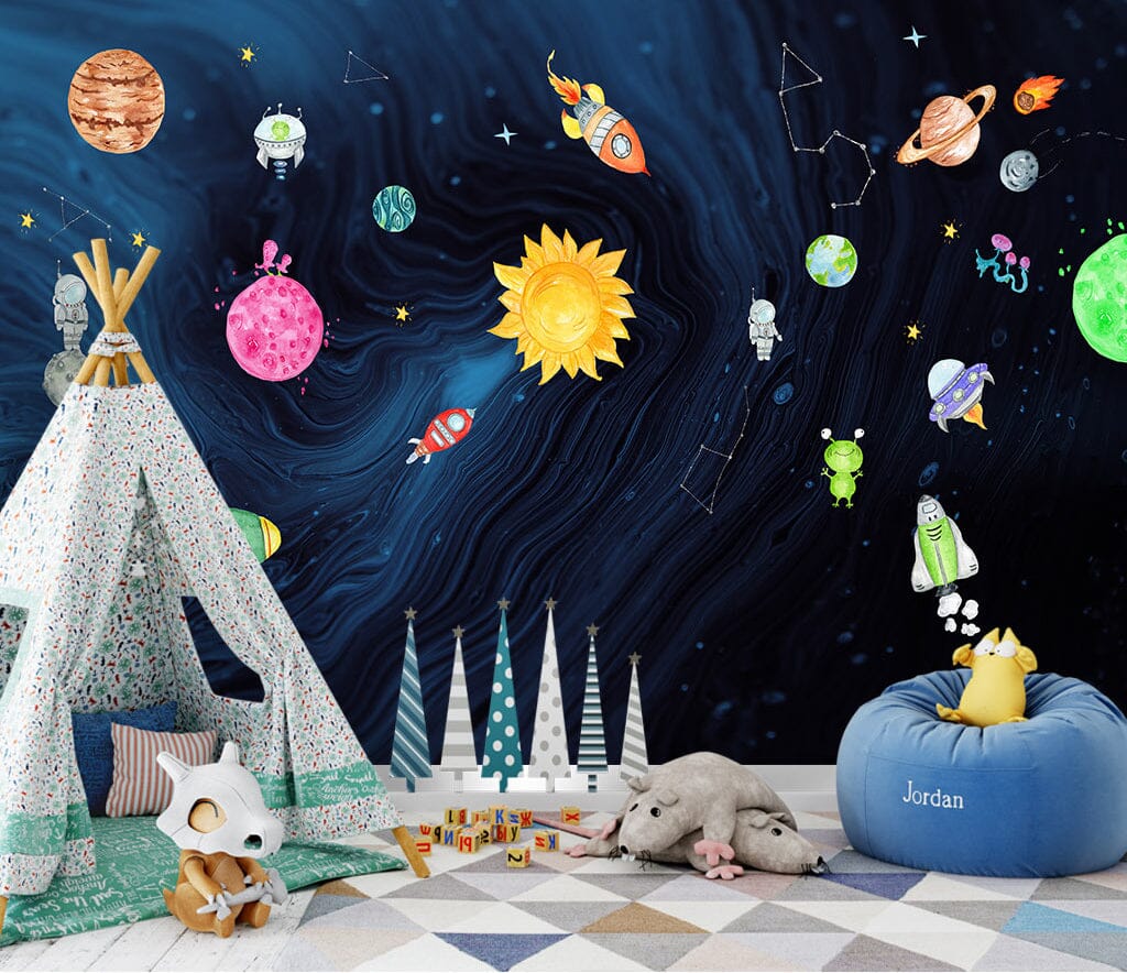 3D Cute Planet WC084 Wall Murals Wallpaper AJ Wallpaper 2 