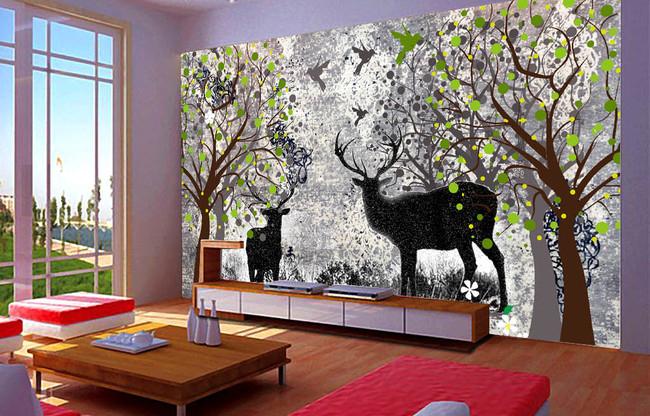 3D Fawn Tree 121 Wall Murals Wallpaper AJ Wallpaper 2 