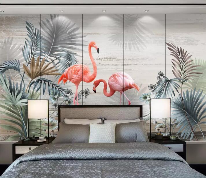 3D Pink Flamingo 1298 Wall Murals Wallpaper AJ Wallpaper 2 