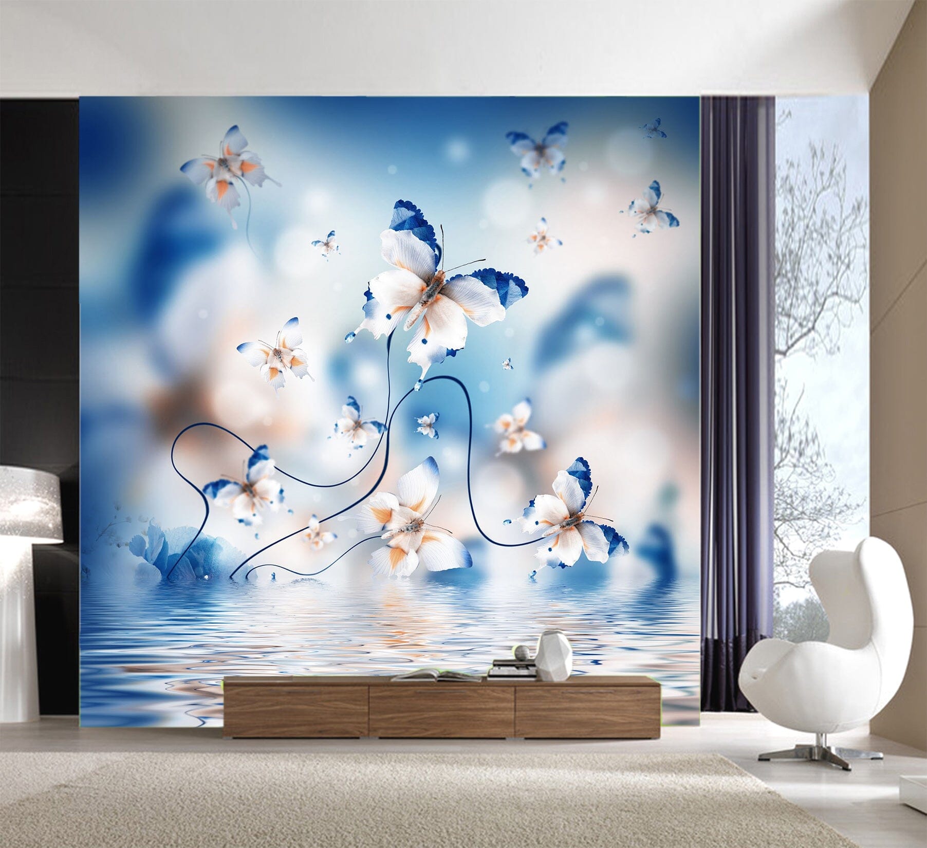 3D Butterfly Fower 1052 Wall Murals Wallpaper AJ Wallpaper 2 