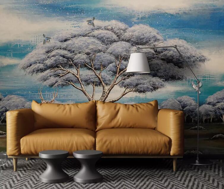 3D Tree Fawn 503 Wall Murals Wallpaper AJ Wallpaper 2 