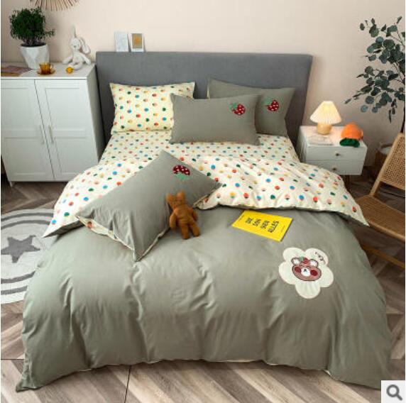 3D Green Color Wave Point 40196 Bed Pillowcases Quilt